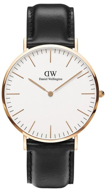  Shop Authentic Daniel Wellington Classic Sheffield White Dial Black Leather Strap Watch For Men - DW00100007 - Luxxuri