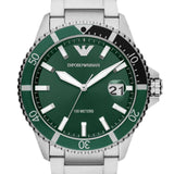  Shop Authentic Emporio Armani Three Hand Green Dial Silver Steel Strap Watch For Men - AR11338 - Luxxuri