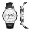  Shop Authentic Emporio Armani Classic Chronograph Silver Dial Black Leather Strap Watch For Men - AR2432 - Luxxuri