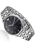  Shop Authentic Emporio Armani Gianni Chronograph Black Dial Silver Steel Strap Watch For Men - AR80009 - Luxxuri