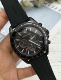  Shop Authentic Emporio Armani Giovanni Chronograph Black Dial Black Rubber Strap Watch For Men - AR11028 - Luxxuri