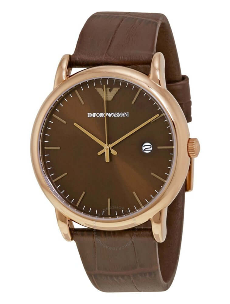  Shop Authentic Emporio Armani Luigi Classic Brown Dial Brown Leather Strap Watch For Men - AR2503 - Luxxuri