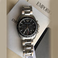  Shop Authentic Emporio Armani Sigma Chronograph Black Dial Silver Steel Strap Watch For Men - AR6098 - Luxxuri