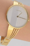  Shop Authentic Calvin Klein Drift Silver Dial Gold Steel Strap Watch for Women - K6S2N516 - Luxxuri