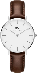  Shop Authentic Daniel Wellington Classic Petite White Dial Brown Leather Strap Watch For Women - DW00100239 - Luxxuri