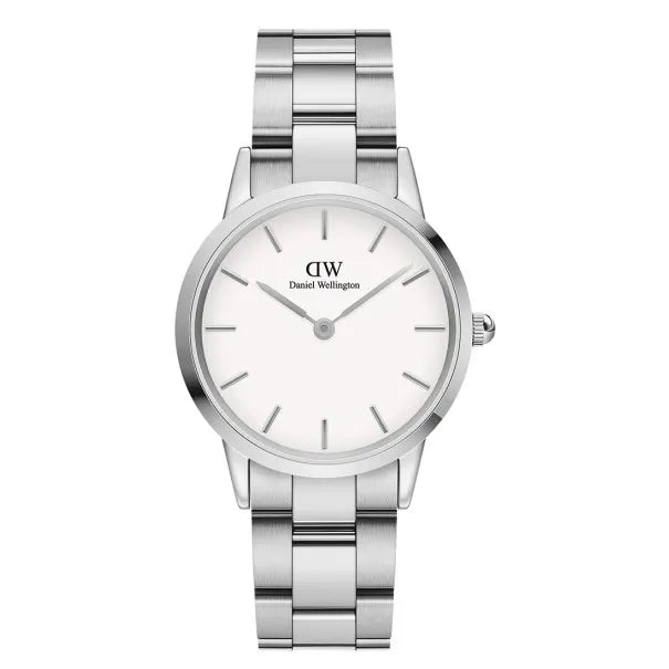  Shop Authentic Daniel Wellington Iconic Link White Dial Silver Steel Strap Watch For Women - DW00100205 - Luxxuri
