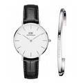  Shop Authentic Daniel Wellington Classic Petite Reading White Dial Black Leather Strap Watch For Women - DW00100185 - Luxxuri