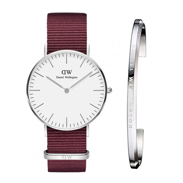  Shop Authentic Daniel Wellington Classic Roselyn White Dial Red NATO Strap Watch For Women - DW00100272 - Luxxuri