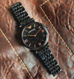  Shop Authentic Emporio Armani Gianni T Bar All Black Diamond Dial Watch For Women - AR11245 - Luxxuri
