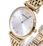  Shop Authentic Emporio Armani Gianni T Bar Silver Dial Gold Stainless Steel Strap Watch For Women - AR1877 - Luxxuri