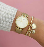  Shop Authentic Emporio Armani Retro Gold Dial Gold Mesh Bracelet Watch For Women - AR1957 - Luxxuri