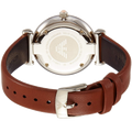 Emporio Armani Gianni T Bar Quartz Pink Mother of Pearl Dial Brown Leather Strap Watch For Women - AR1960