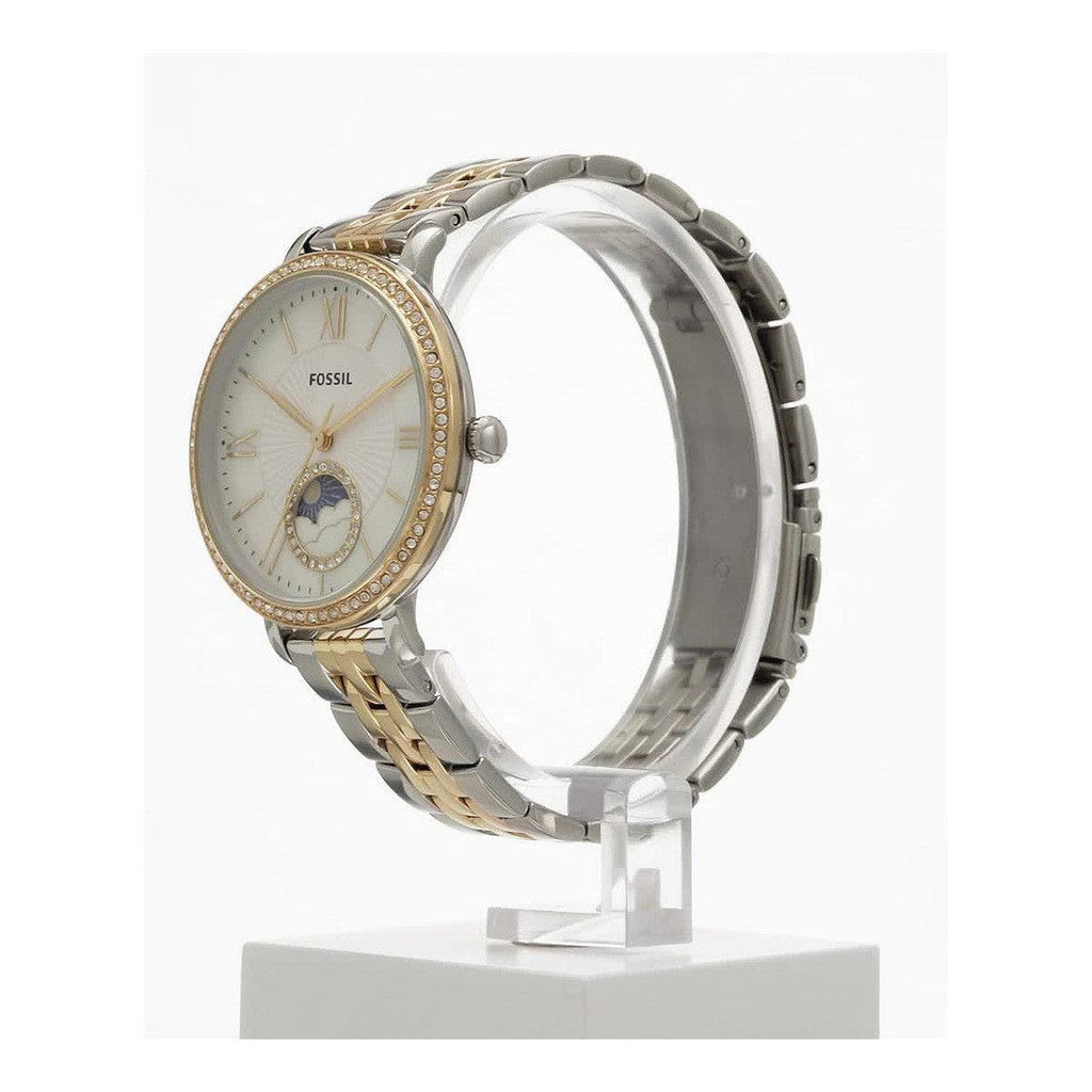  Shop Authentic Fossil Jacqueline Analog Moonphase Mother of Pearl White Dial Two Tone Steel Strap Watch for Women - ES5166 - Luxxuri