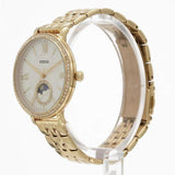  Shop Authentic Fossil Jacqueline Moonphase Mother of Pearl Dial Gold Steel Strap Watch for Women - ES5167 - Luxxuri