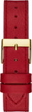  Shop Authentic Guess Fame Quartz Gold Dial Red Leather Strap Watch For Women - GW0504L2 - Luxxuri