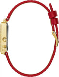  Shop Authentic Guess Fame Quartz Gold Dial Red Leather Strap Watch For Women - GW0504L2 - Luxxuri