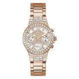  Shop Authentic Guess Moonlight Multi Function Diamonds White Dial Rose Gold Steel Strap Watch for Women - GW0320L3 - Luxxuri