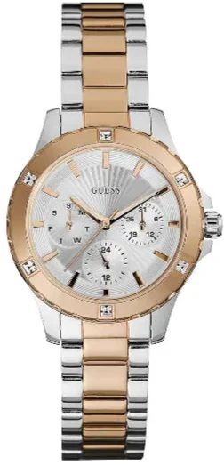  Shop Authentic Guess Mist Quartz Silver Dial Two Tone Steel Strap Watch For Women - W0443L4 - Luxxuri