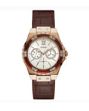  Shop Authentic Guess Limelight Analog White Dial Brown Leather Strap Watch For Women - W0775l14 - Luxxuri