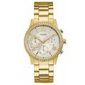  Shop Authentic Guess Solar Chronograph Diamonds White Dial Gold Steel Strap Watch for Women - W1069L2 - Luxxuri