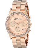 Marc Jacobs Henry Chronograph Rose Gold Dial Rose Gold Steel Strap Watch for Women - MBM3118