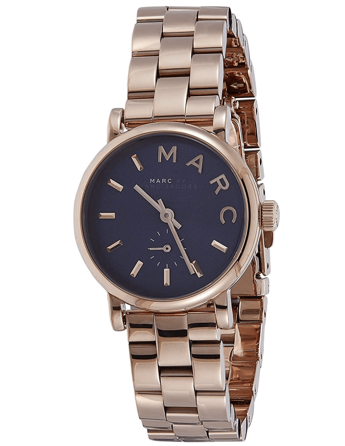  Shop Authentic Marc Jacobs Baker Navy Blue Dial Rose Gold Steel Strap Watch for Women - MBM3332 - Luxxuri