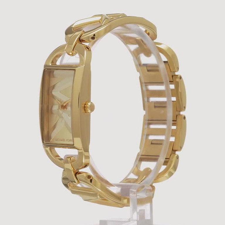  Shop Authentic Michael Kors Empire Three Hand Gold Dial Gold Steel Strap Watch For Women - MK7406 - Luxxuri
