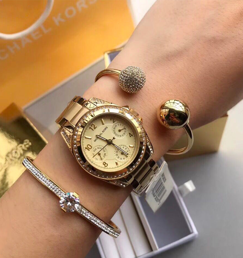  Shop Authentic Michael Kors Blair Gold Dial Gold Steel Strap Watch for Women - MK5639 - Luxxuri