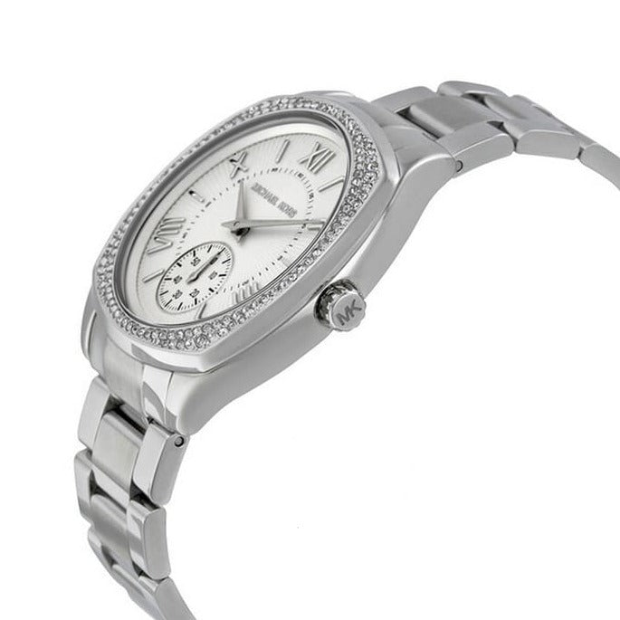  Shop Authentic Michael Kors Bryn Quartz Silver Dial Silver Steel Strap Watch For Women - MK6133 - Luxxuri