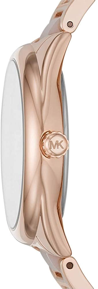 Michael Kors Janelle Three Hand Rose Gold Dial Two Tone Steel Strap Watch For Women - MK7135