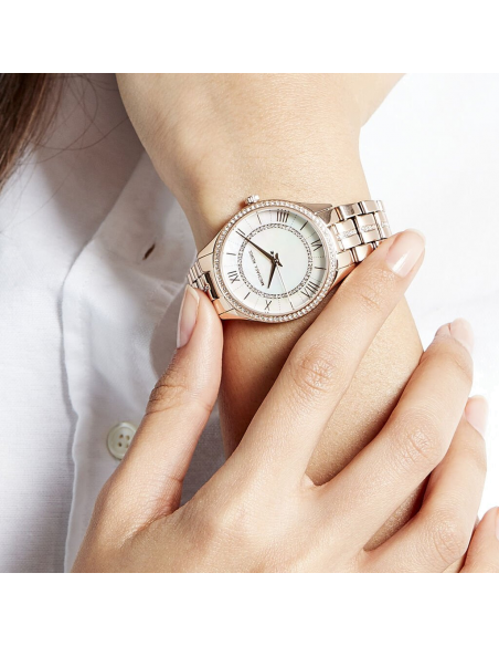  Shop Authentic Michael Kors Lauryn Mother of Pearl Dial Rose Gold Steel Strap Watch for Women - MK3716 - Luxxuri