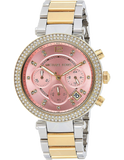  Shop Authentic Michael Kors Parker Pink Dial Two Tone Steel Strap Watch for Women - MK6140 - Luxxuri