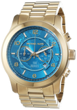  Shop Authentic Michael Kors Runway Stop Hunger Blue Dial Gold Steel Strap Watch for Men - MK8315 - Luxxuri