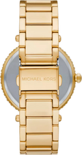  Shop Authentic Michael Kors Parker Mother of Pearl White Dial Gold Steel Strap Watch For Women - MK4693 - Luxxuri