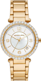  Shop Authentic Michael Kors Parker Mother of Pearl White Dial Gold Steel Strap Watch For Women - MK4693 - Luxxuri