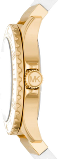 Michael Kors Everest Analog Gold Dial White Silicone Strap Watch For Women - MK7357