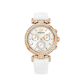 Swarovski Era Journey Silver Dial White Leather Strap Watch for Women - 5295369