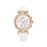  Shop Authentic Swarovski Era Journey Silver Dial White Leather Strap Watch for Women - 5295369 - Luxxuri
