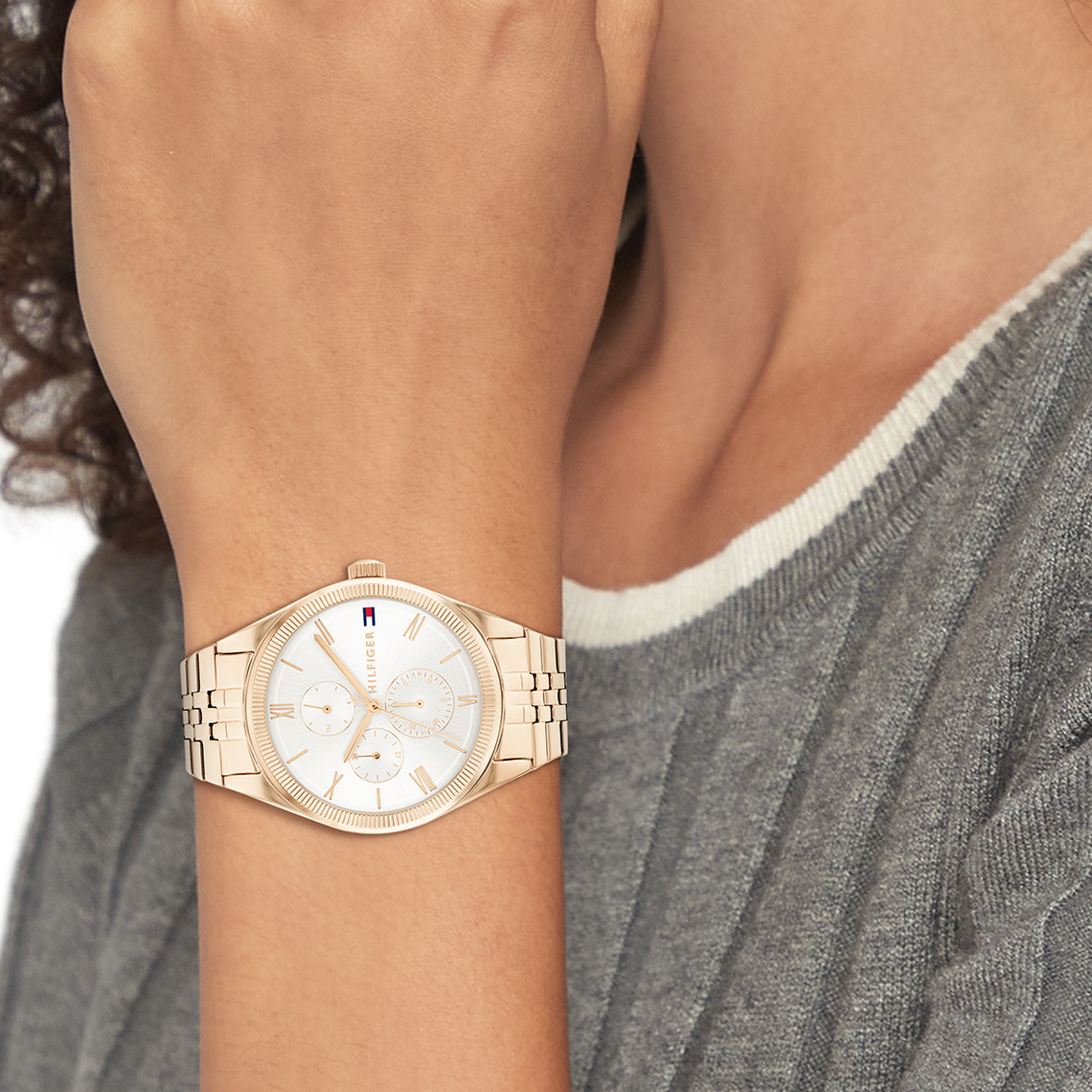  Shop Authentic Tommy Hilfiger Monica Quartz White Dial Gold Steel Strap Watch For Women - 1782593 - Luxxuri