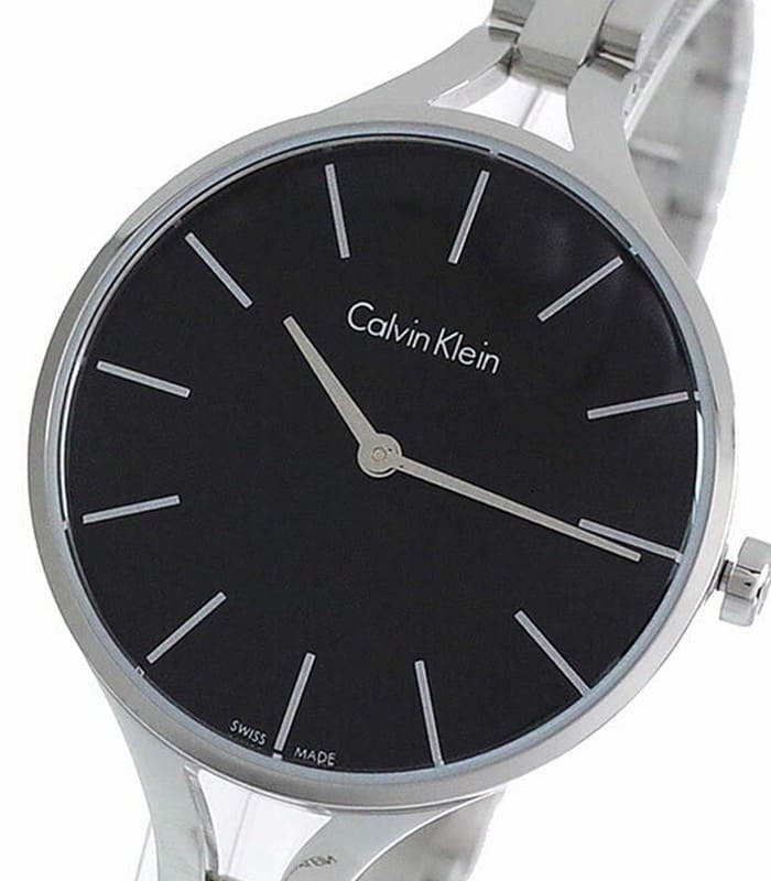  Shop Authentic Calvin Klein Graphic Black Dial Silver Steel Strap Watch for Women - K7E23141 - Luxxuri
