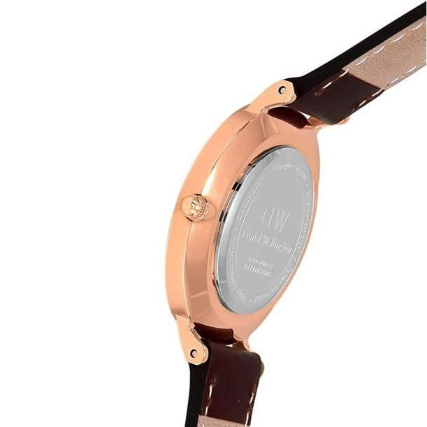  Shop Authentic Daniel Wellington Classic Petite Bristol Black Dial Brown Leather Strap Watch For Women - DW00100165 - Luxxuri