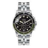  Shop Authentic Fossil FB-01 Chronograph Black Dial Silver Steel Strap Watch for Men - FS5864 - Luxxuri