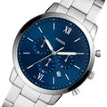  Shop Authentic Fossil Neutra Chronograph Blue Dial Silver Steel Strap Watch for Men - FS5792 - Luxxuri