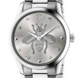  Shop Authentic Gucci G Timeless Silver Dial Silver Steel Strap Watch For Women - YA1264126 - Luxxuri