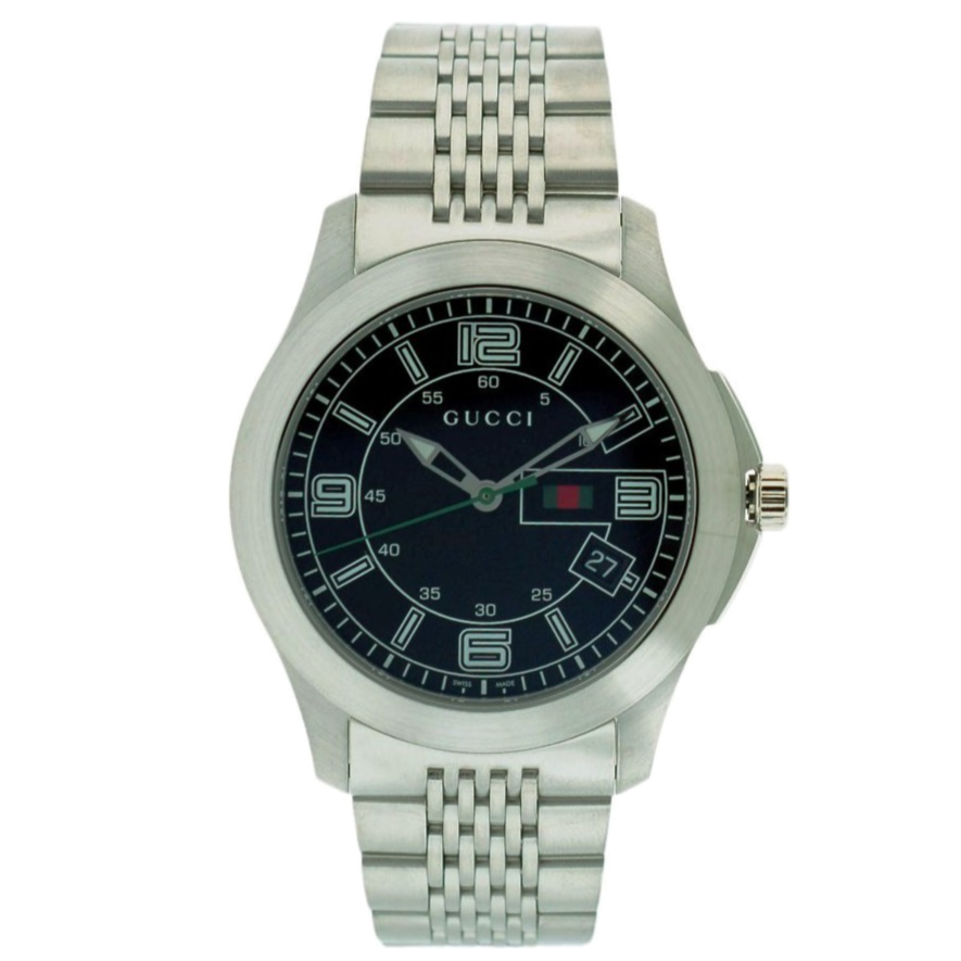  Shop Authentic Gucci G Timeless Black Dial Silver Steel Strap Watch For Men - YA126201 - Luxxuri