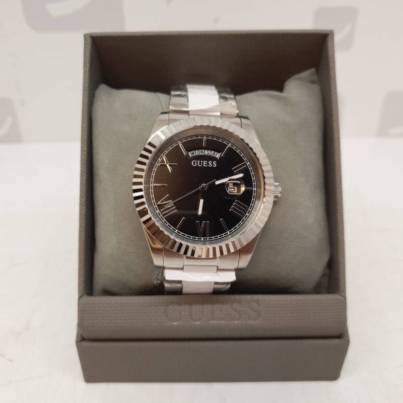  Shop Authentic Guess Connoisseur Black Dial Silver Steel Strap Watch for Men - GW0265G1 - Luxxuri