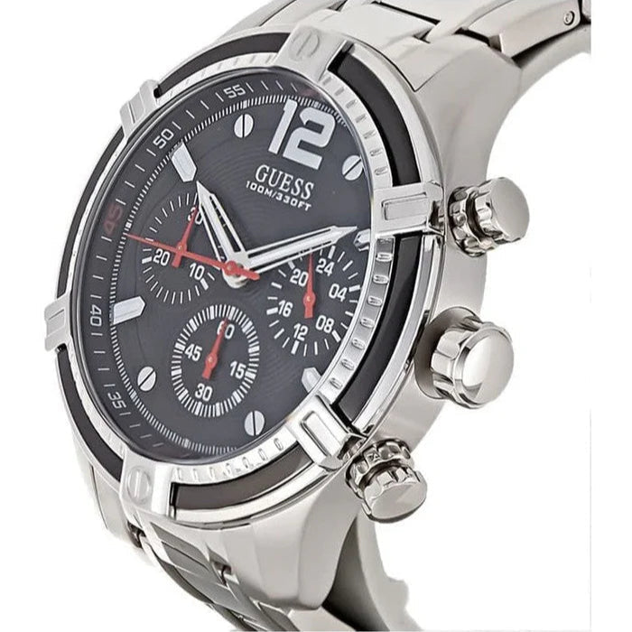  Shop Authentic Guess Circuit Chronograph Black Dial Silver Steel Strap Watch For Men - W0968G1 - Luxxuri