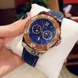  Shop Authentic Guess Limelight Quartz Analog Blue Dial Blue Denim Strap Watch For Women - W0775l10 - Luxxuri