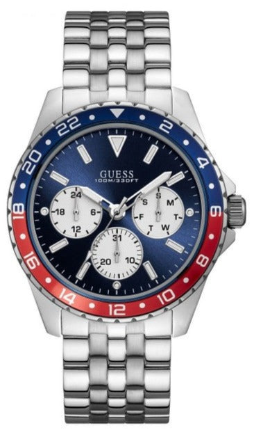  Shop Authentic Guess Odyssey Multifunction Blue Dial Silver Steel Strap Watch For Men - W1107G2 - Luxxuri