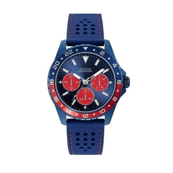  Shop Authentic Guess Odyssey Analog Blue Dial Blue Rubber Strap Watch For Men - W1108G1 - Luxxuri